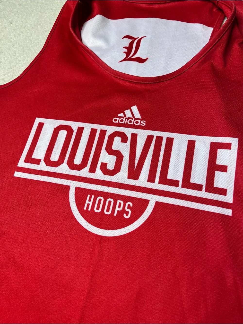 Adidas NCAA Louisville Cardinals Reversible Basketball Practice Jersey Mens L